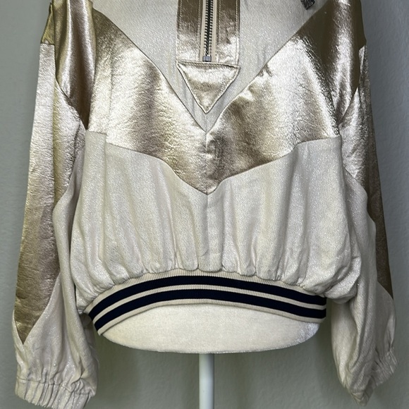 Free People Starshine Quarter Zip Jacket in Ivory Combo XS - Picture 5 of 15